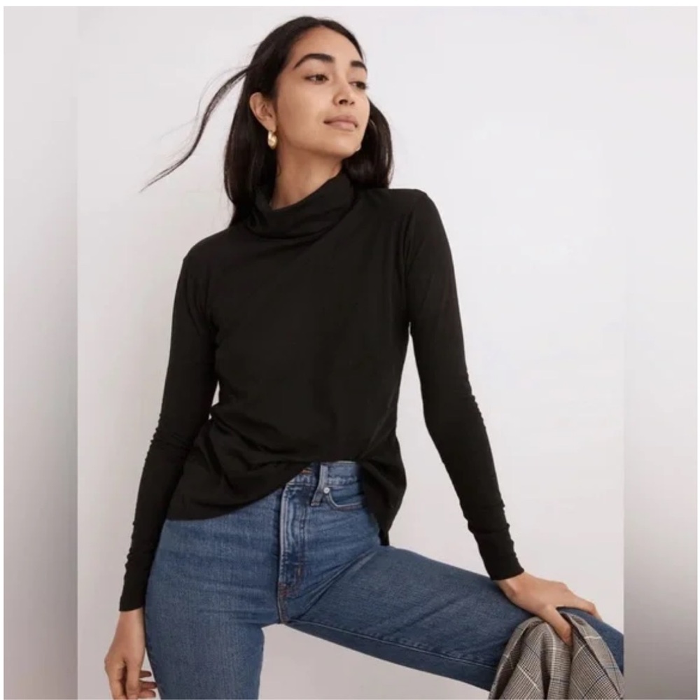 Madewell Whisper Cotton Turtleneck Tee Size Medium NWOT